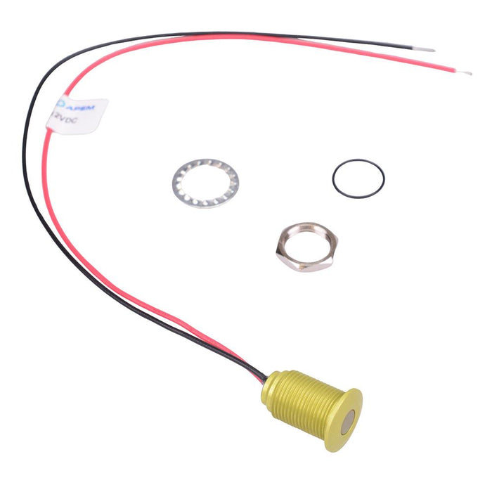 Q10F5AYXXHY12E Hyper Bright Yellow 10mm 12VDC LED Panel Indicator IP67 APEM