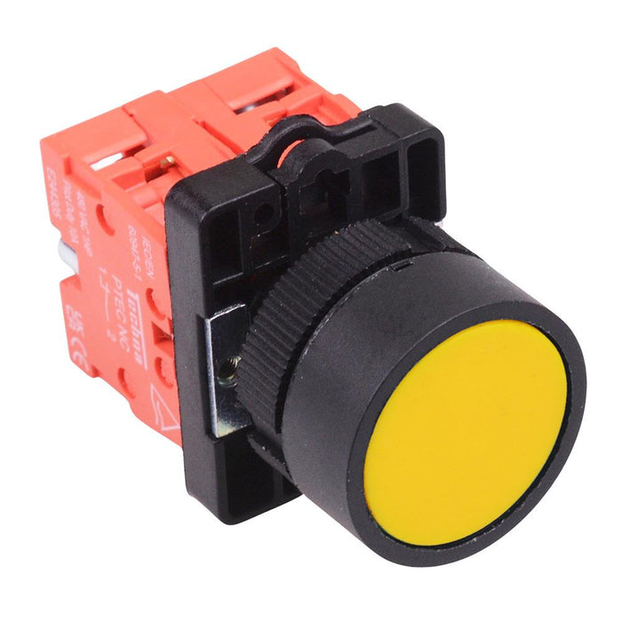 Techna PtecPNYellow Yellow Flush Push Button Switch 10A 2NC
