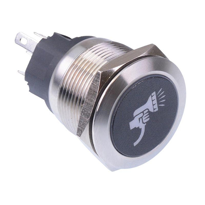 Wash Down' White LED Momentary 22mm Vandal Push Button Switch SPDT 12V