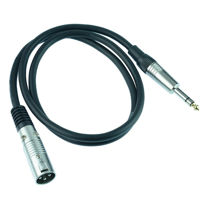 5M 6.35mm Stereo Plug to XLR Male Plug Lead