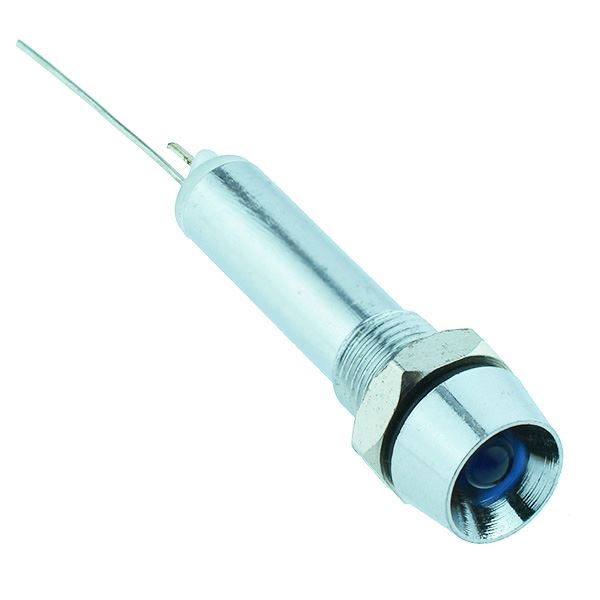 Blue LED 6mm Recessed Metal Panel Indicator 12V