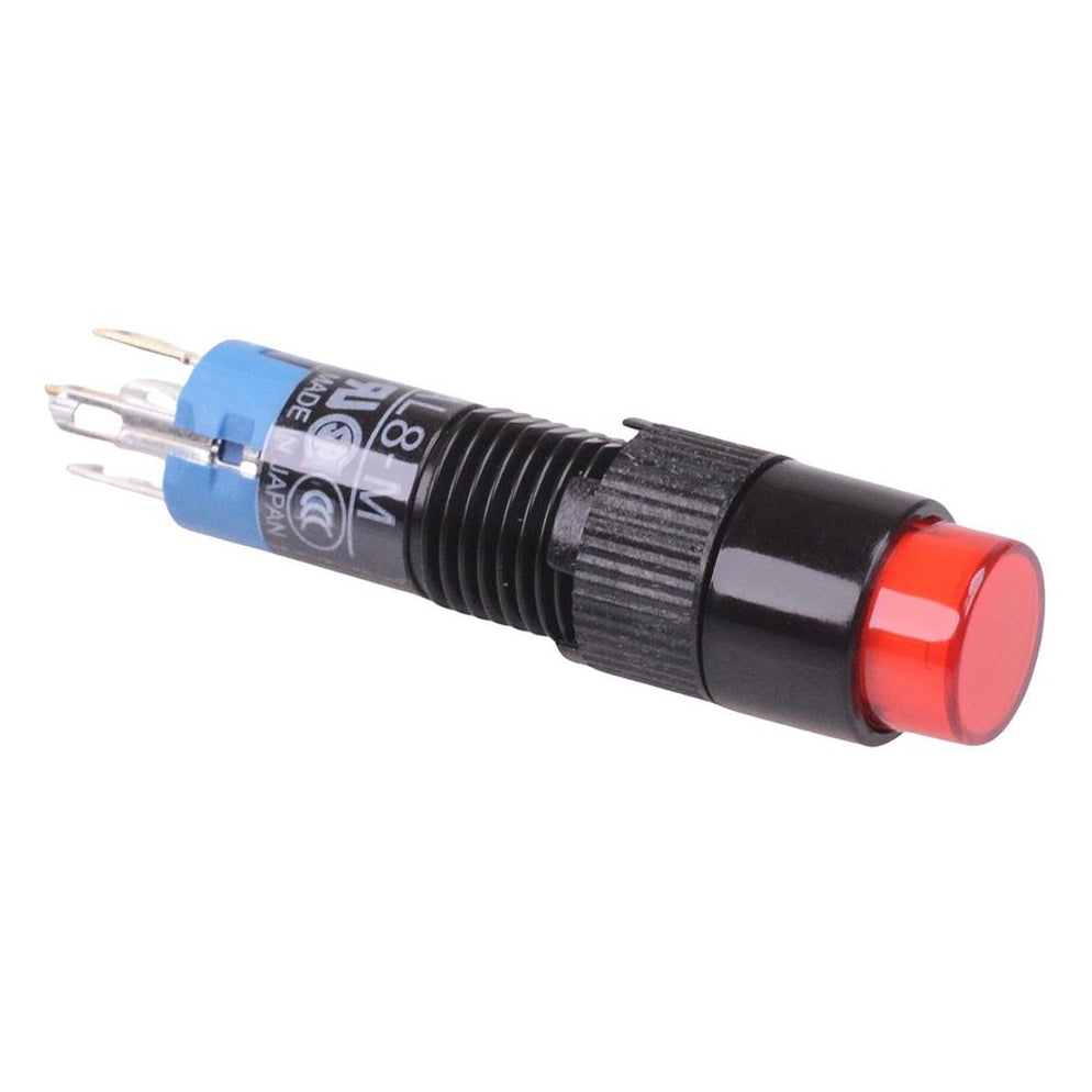 AL8M-A11R Red 8mm illuminated Latching Round Push Button 8mm SPDT ...