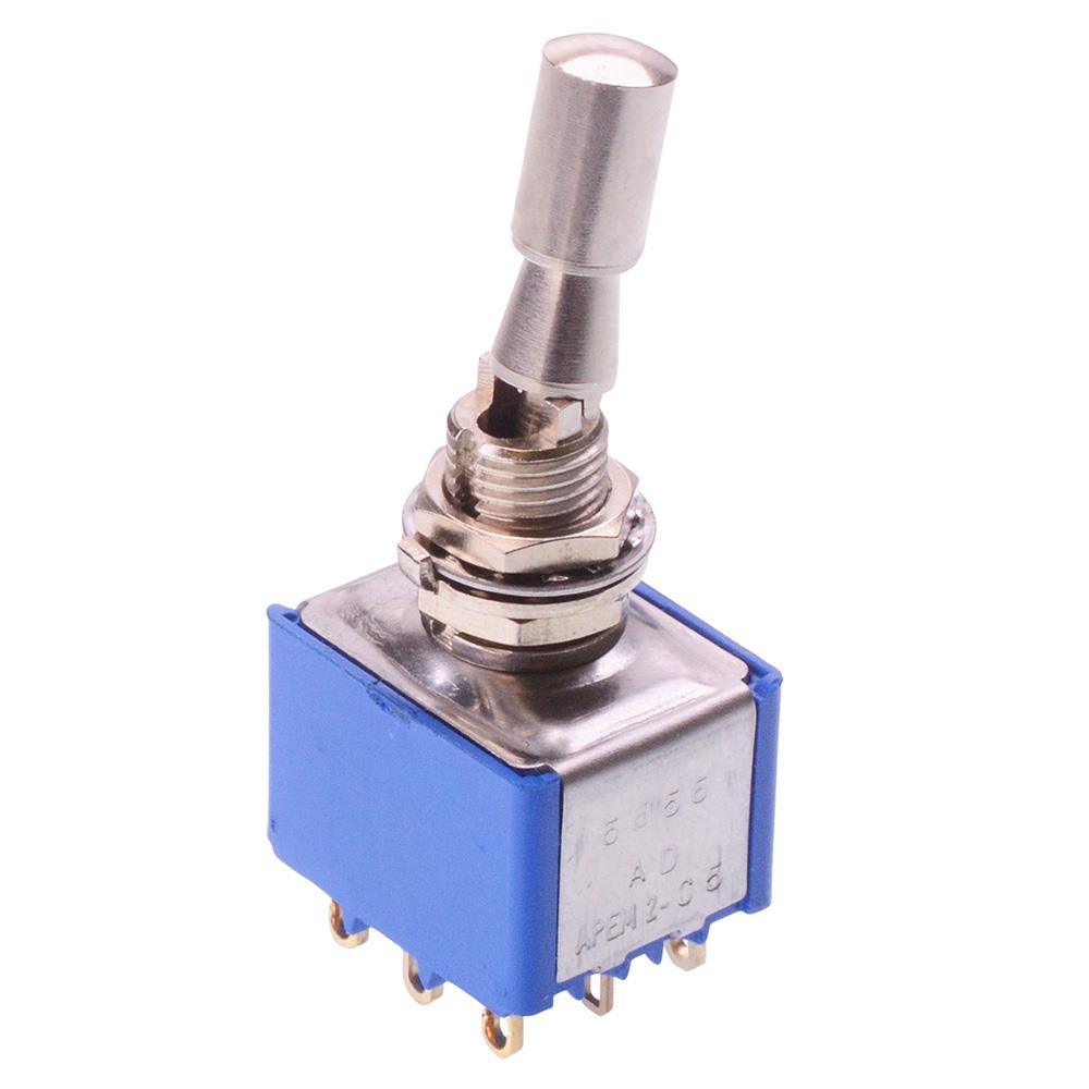 5656AD-2V APEM On-On Locking 6.35mm Miniature Toggle Switch 3PDT 4A 30 ...