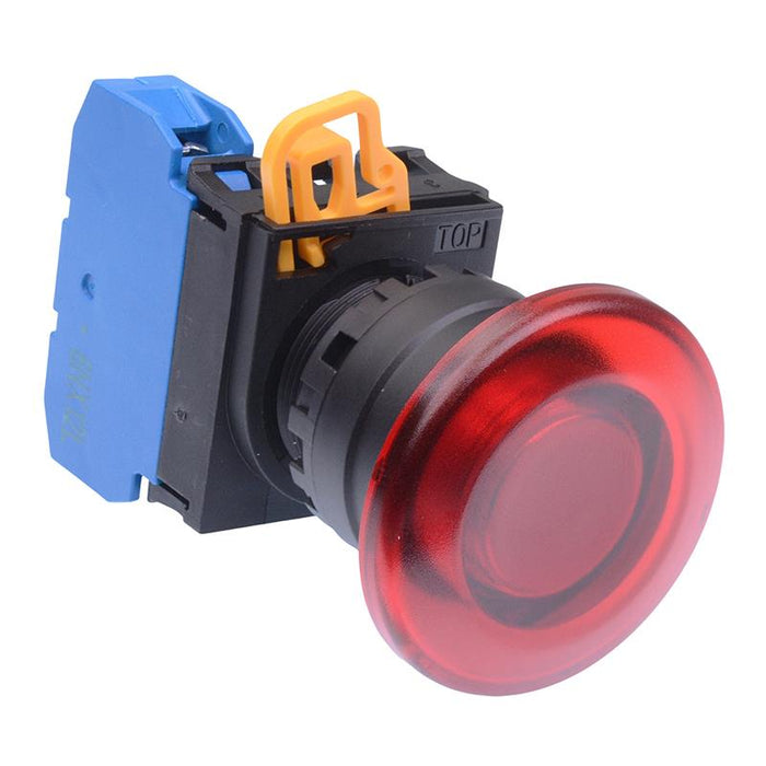 YW1L-M4E10Q0R Red 22mm Mushroom Momentary Push Button Switch NO IP65 IDEC
