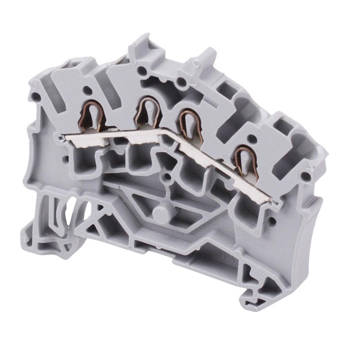 2002-6401 WAGO Grey 4-Way DIN Rail Mount Terminal Block 4mm² 24A