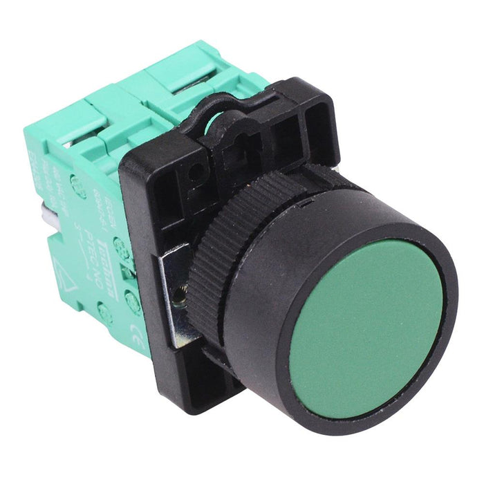 Techna PtecPNGreen Green Flush Push Button Switch 10A 2NO