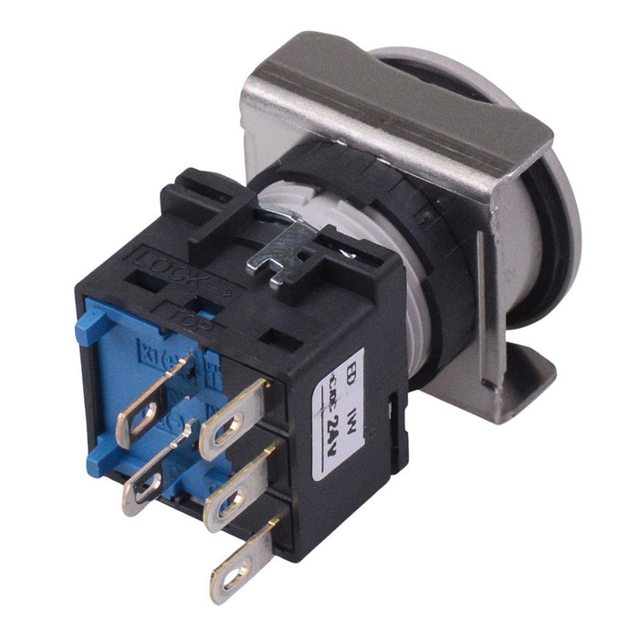 LB6ML-M1T54A Amber 24V illuminated Momentary Round Flush 16mm Push Button Switch SPDT IDEC