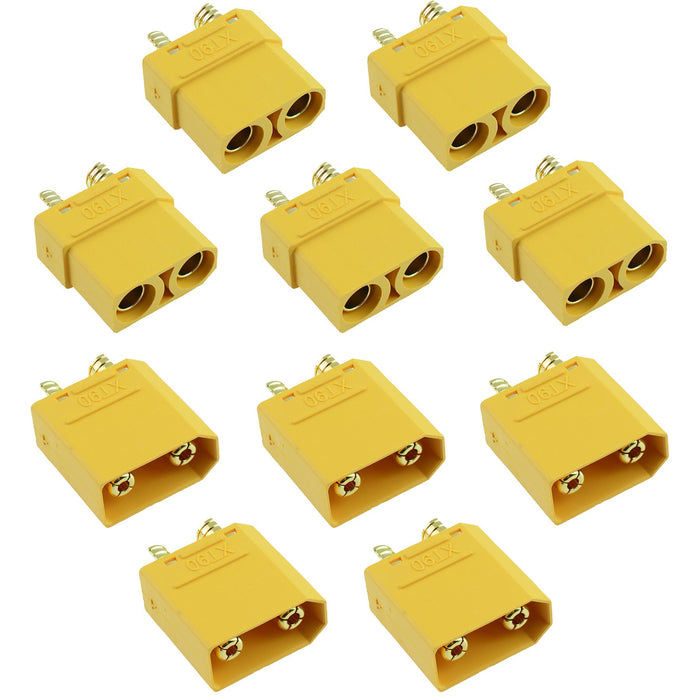5 Pairs Male + Female XT90 Gold Plated Connector 40A Amass
