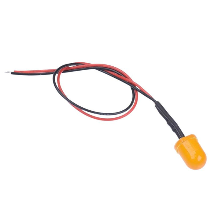 Orange 10mm Prewired Diffused LED 20cm Cable 12V