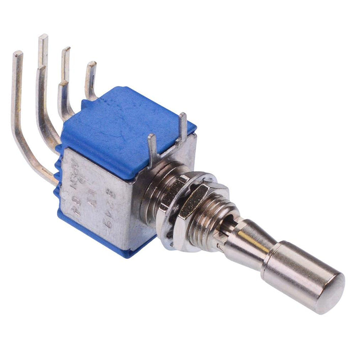5249WWA3VX386 APEM On-Off-On Locking 6.35mm Miniature Toggle Switch DPDT 4A 30VDC
