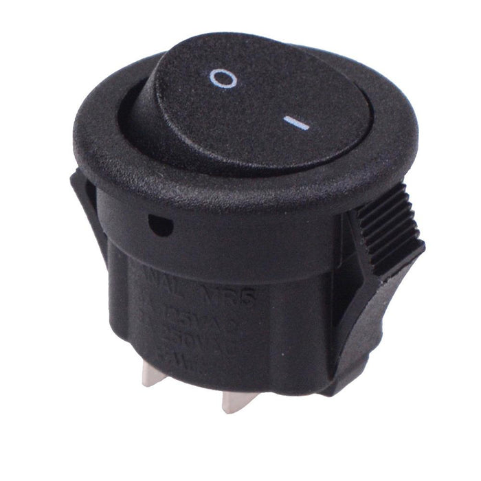 Miniature On-Off 15mm Round Rocker Switch SPST 3A 250VAC