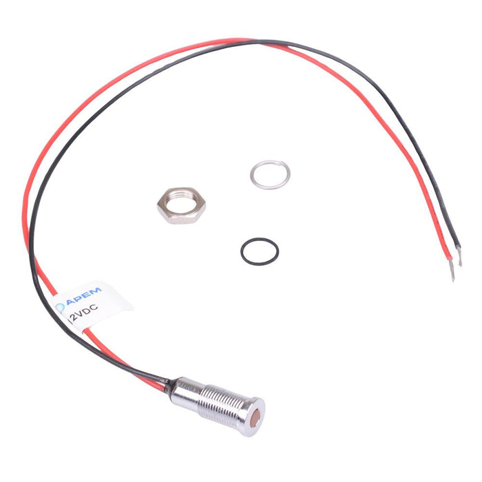 Q6F5CXXO12E Orange Flush 6mm 12VDC LED Panel Indicator IP67 APEM