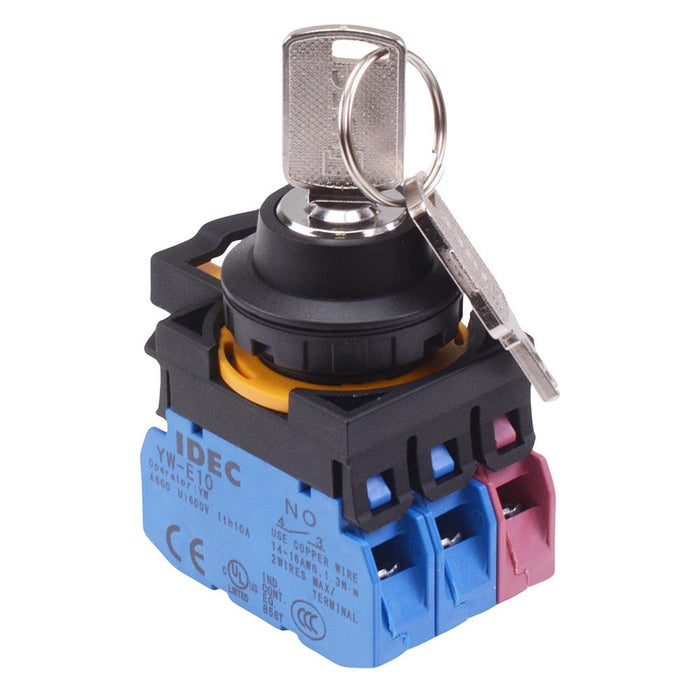 IDEC CW Series 3 Position Maintained Key Switch 2NO-1NC IP65