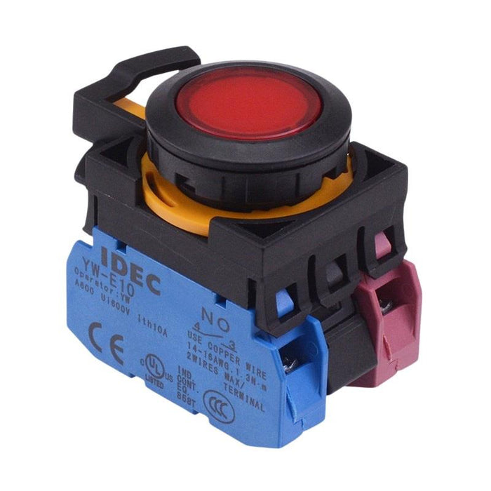 CW1L-A1E11Q3R Red 12V illuminated Maintained Push Button Switch 1NO-1NC IP65 IDEC
