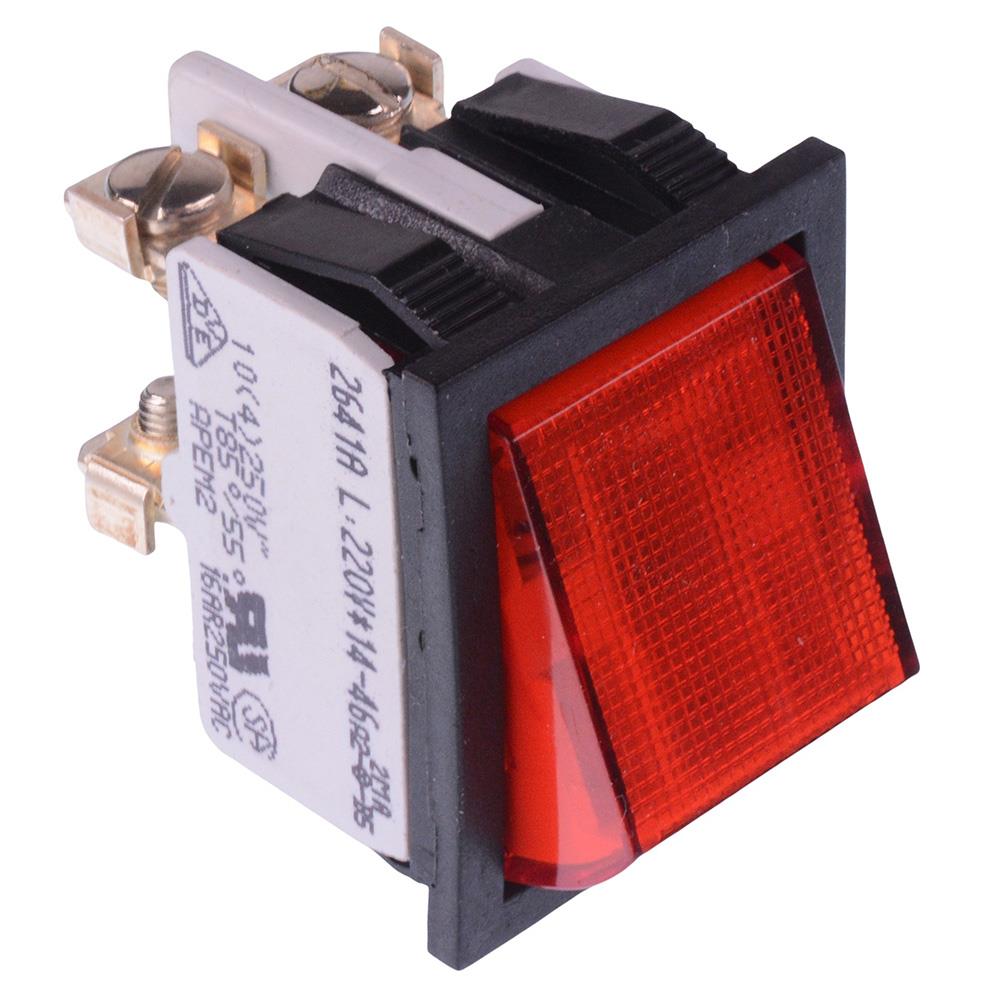 2641LH/A216L220V APEM 220V Red illuminated OnOff Industrial Rocker Sw
