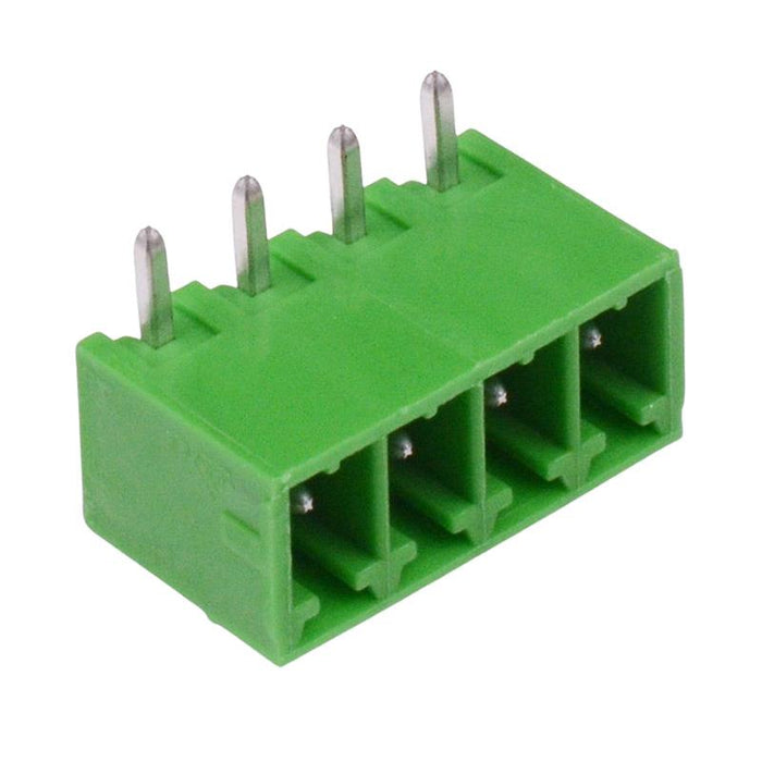 4-Way 3.81mm Horizontal PCB Header Closed Ends Green 10A 300V