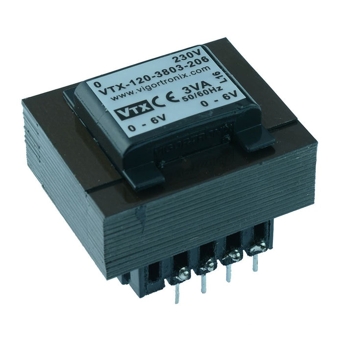 VTX-120-3803-218 PCB Transformer 230V 3VA 18V+18V Vigortronix