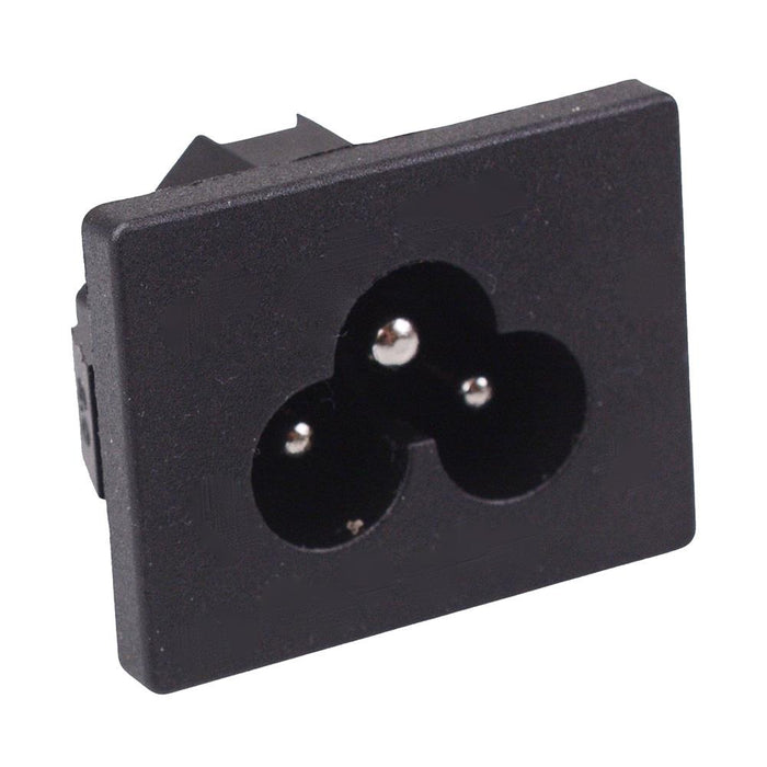 C6 IEC Panel Mount Inlet Power Socket Solder Terminals 2.5A