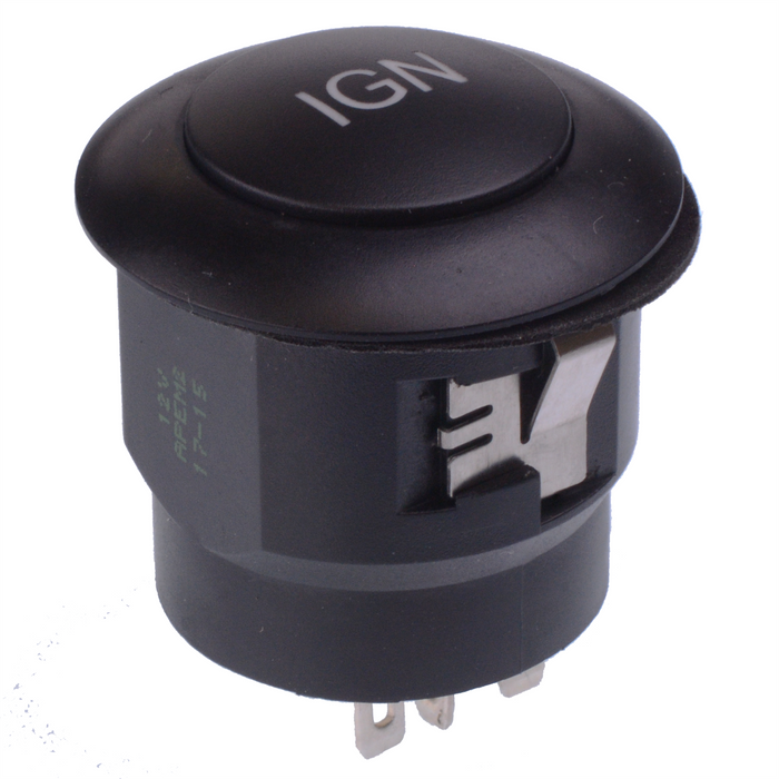 FPBR1D1222A12D5 APEM Blue illuminated On-Off Latching 26mm Push Button Switch DPST