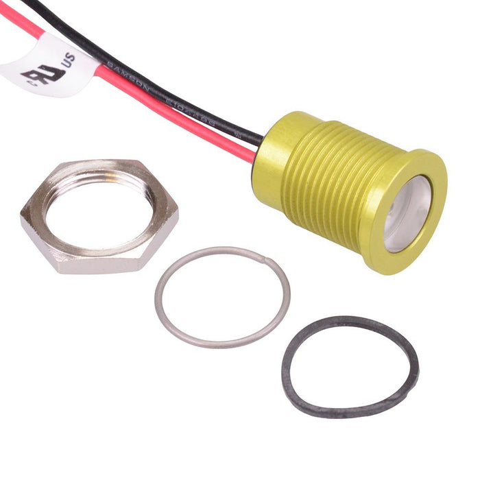 Q14F5AYXXSG12E Super Bright Green Flush 14mm 12VDC LED Panel Indicator IP67 APEM