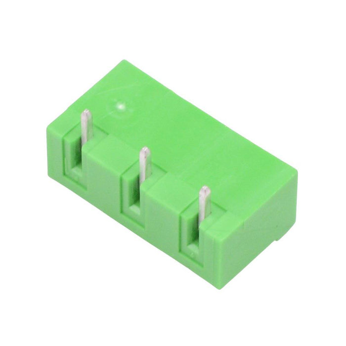 3-Way 7.62mm Horizontal PCB Header Closed Ends Green 15A 300V