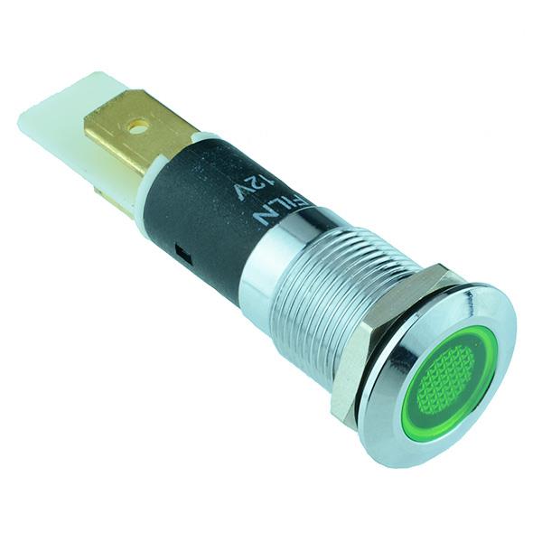 Green LED 12mm Flat Panel Indicator 220V