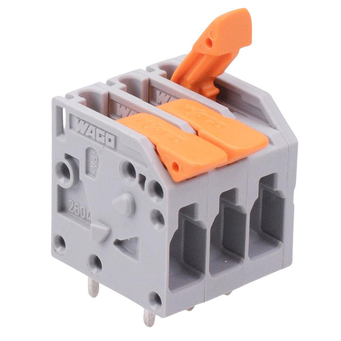 2604-1103 WAGO 3-Way 5mm Push-In PCB Terminal Block 4mm² 32A