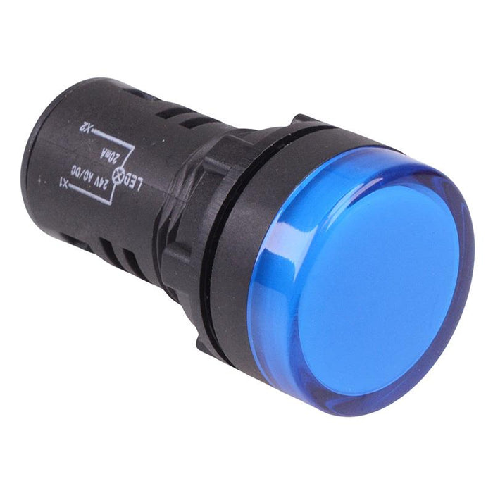 Blue 22mm LED Pilot Indicator Light 24V