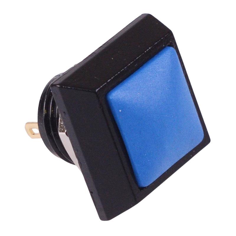 Blue Square Off-(On) Momentary 12mm Metal Push Button Switch IP65 SPST ...