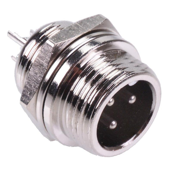 3 Way M12 Panel Mount Male Circular Socket Connector