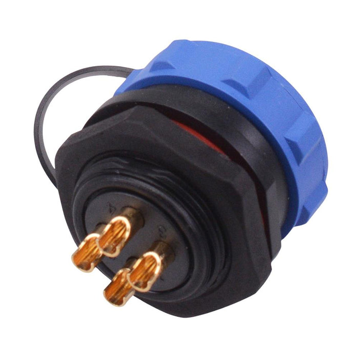 4 Pin Waterproof W21 Female Socket Panel Mount Connector IP68
