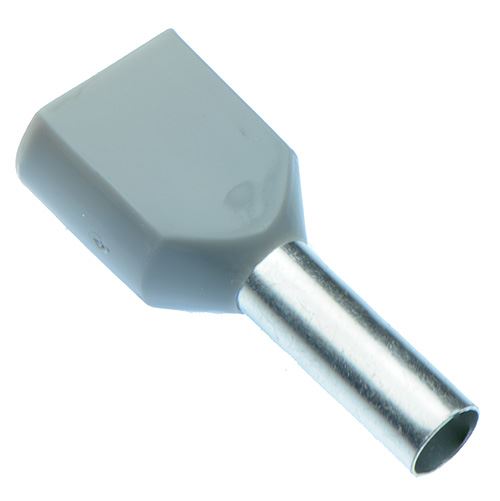 Grey 4mm Twin Cord End Ferrule - Pack of 100