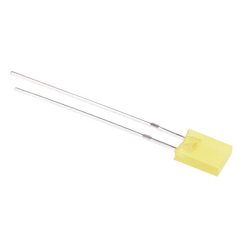 Yellow Rectangular 2 x 5mm Diffused LED 70mcd 130° — Switch Electronics ...
