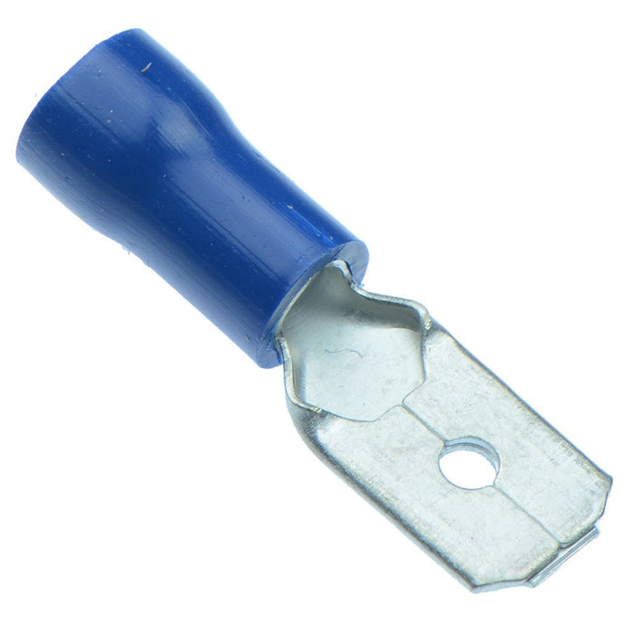 Blue 6.3mm Male Spade Crimp Connector (Pack of 100)