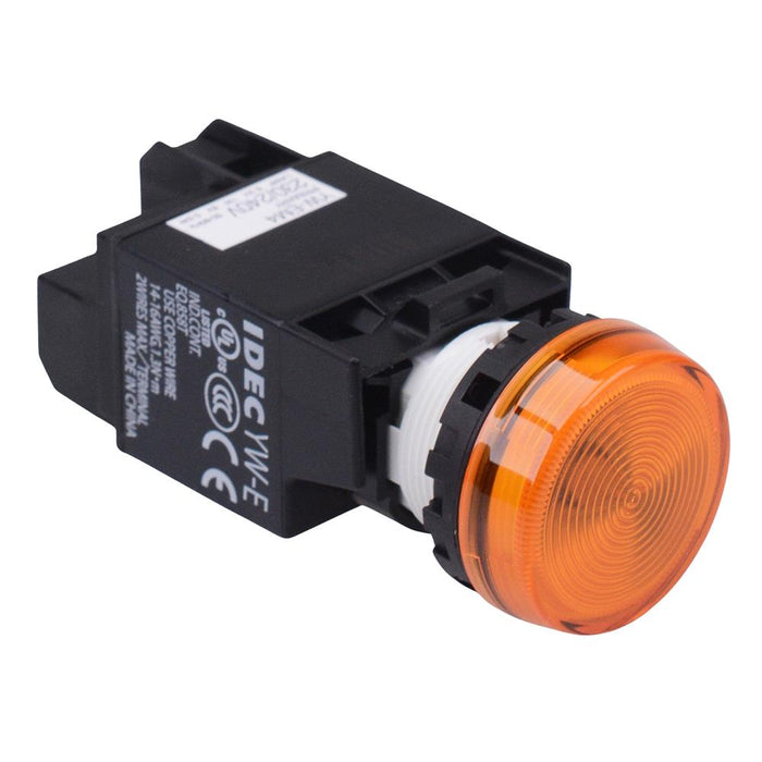 YW1P-1EM42A Amber 230V LED Panel Mount Pilot Light Transformer IDEC