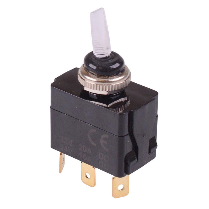 On-Off-On Red LED illuminated Toggle Switch 20A 12V SPDT — Switch ...
