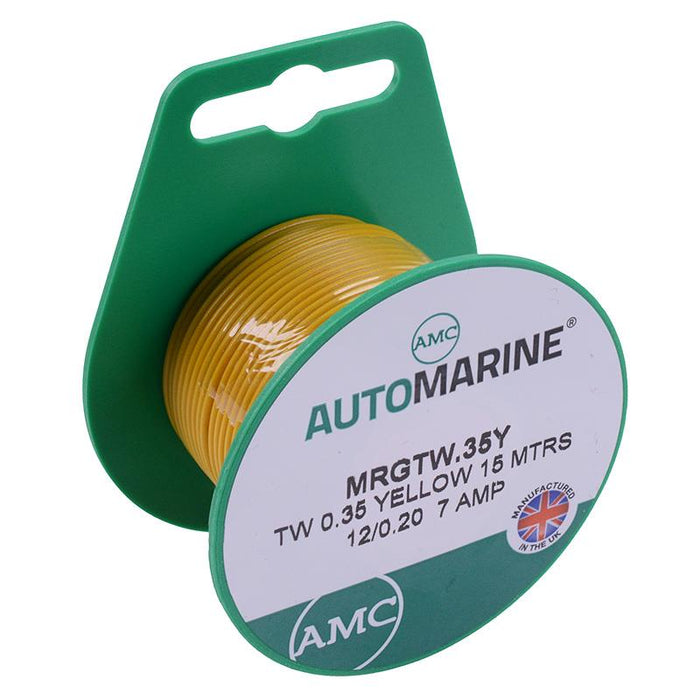 Yellow 0.35mm Thin Wall 11A Cable Mini Reel 15M