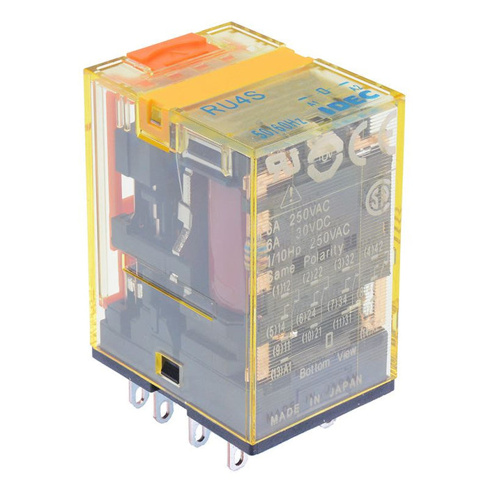 RU4S-A24 24VAC Plug In Power Relay Lever 6A 4PDT IDEC