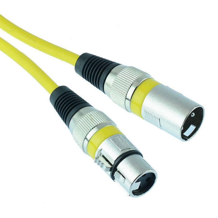 Yellow 25cm XLR Male to Female Microphone Lead