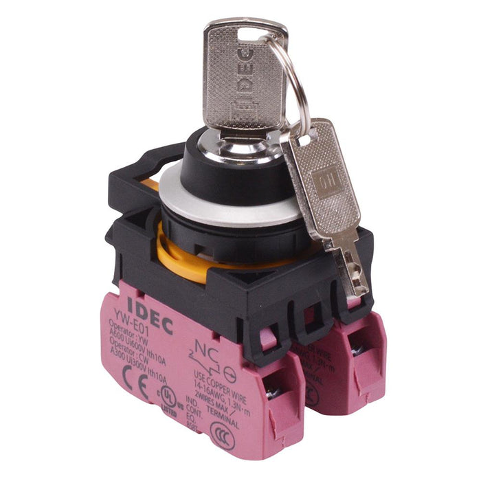 CW4K-2AE02 2 Position Metallic Maintained Key Switch2NC IP65 IDEC