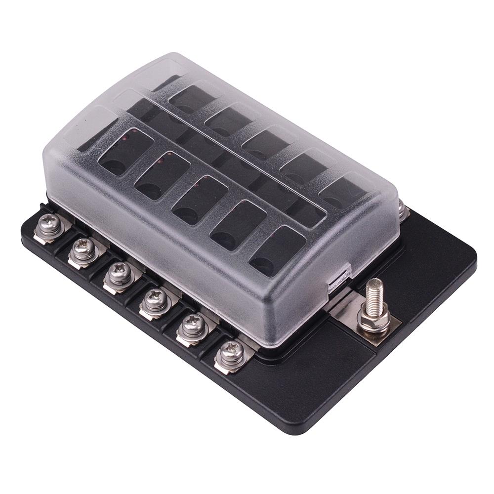 12 Way Standard Blade Fuse Box with LED Indication M4 Screws 100A 32VD ...