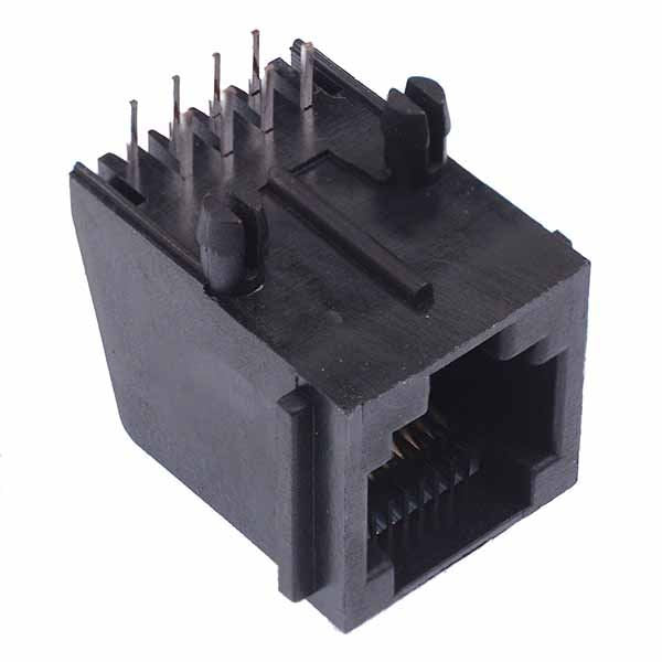 8 Pin RJ45 Black Right Angle Socket