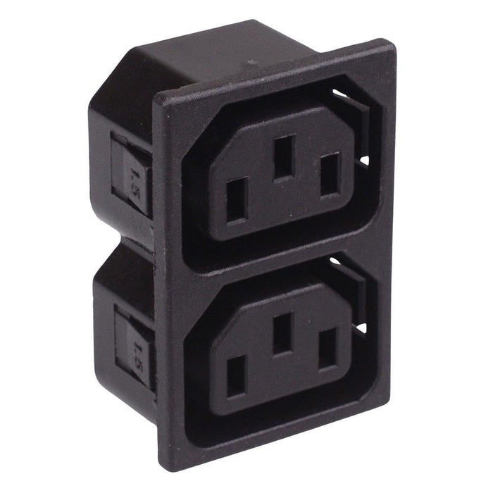 2 Way C13 IEC Snap-Fit Outlet Connector 10A