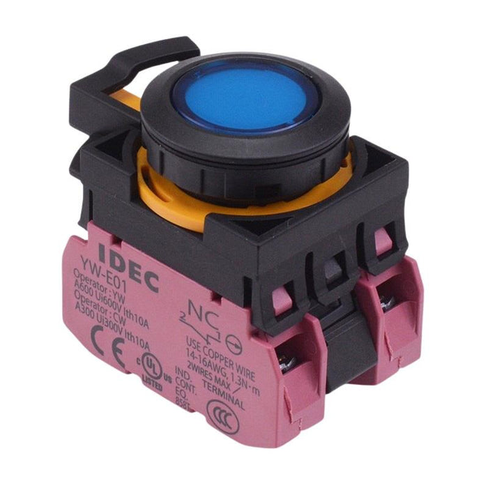 CW1L-M1E02Q4S Blue 24V illuminated Momentary Push Button Switch 2NC IP65 IDEC