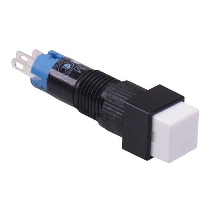 AB8Q-M1W White 8mm Momentary Square Push Button Switch SPDT