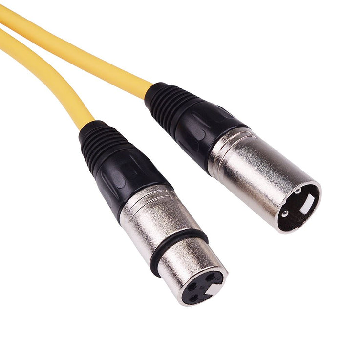 Yellow 50cm XLR Male to Female Microphone Lead