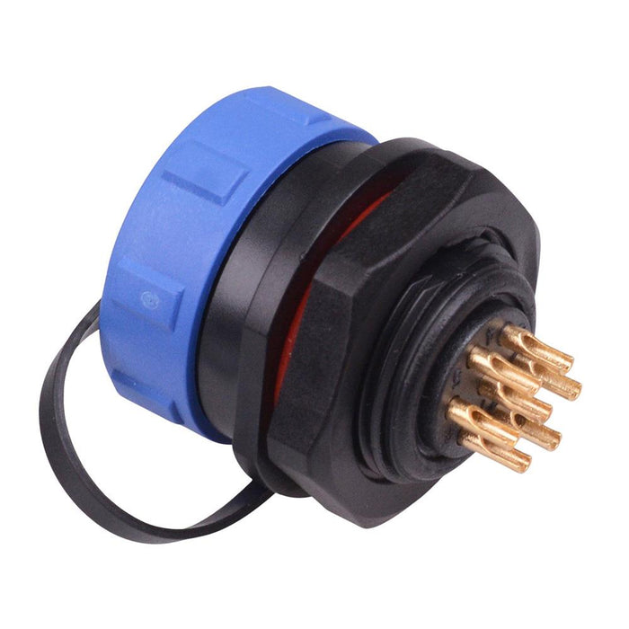 7 Pin Waterproof W17 Female Socket Panel Mount Connector IP68