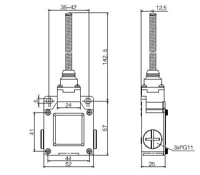 Metal Flexible Rod Metal Limit Switch 10A IP65