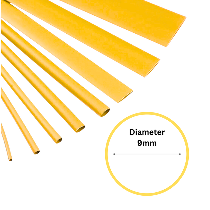 9mm x 1.2m Yellow Heat Shrink Sleeve