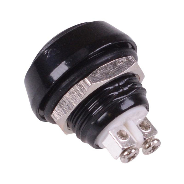Black Round Off-(On) Momentary 12mm Metal Push Button Switch Screw IP65 SPST
